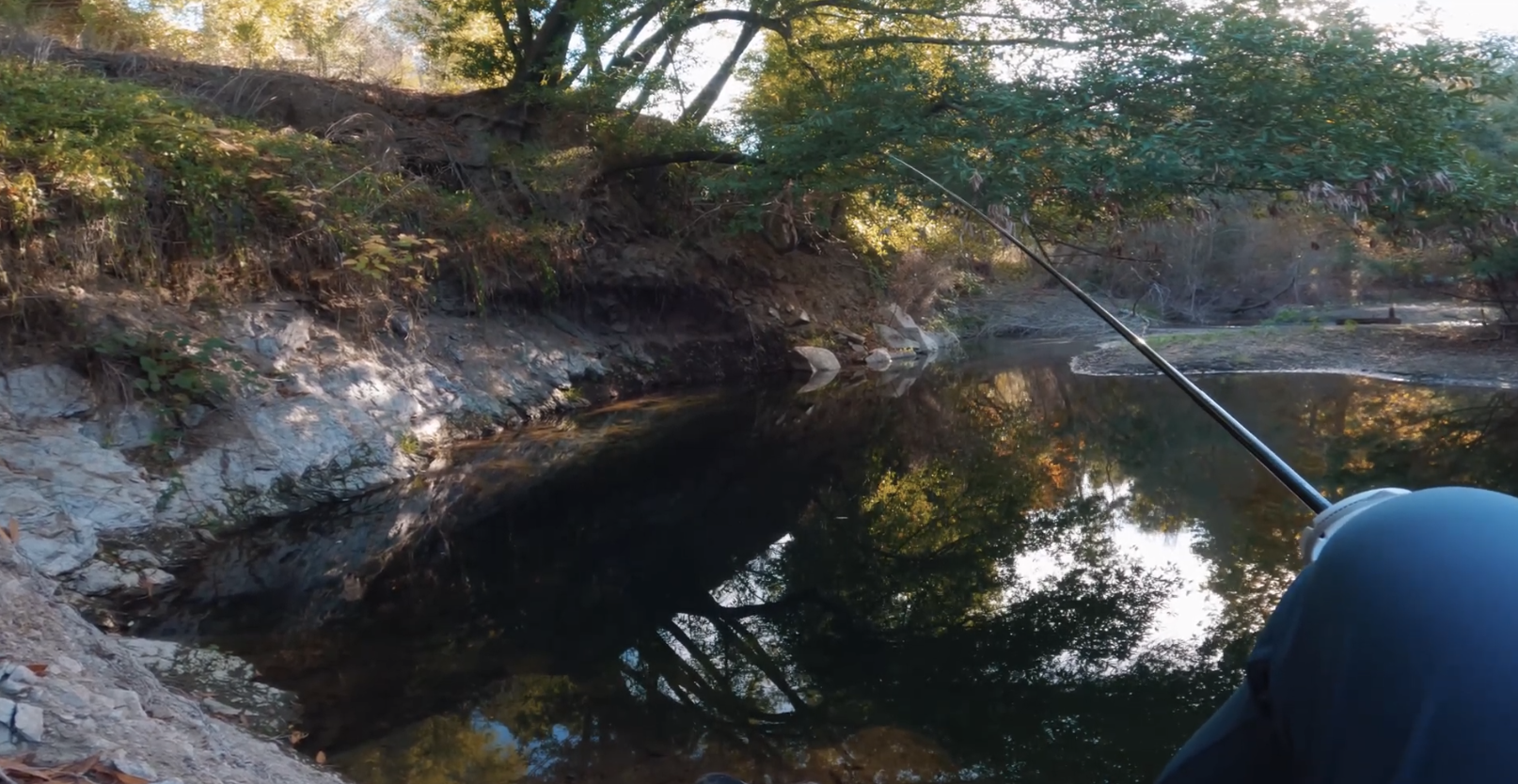 Tenkara fly fishing at Los Gatos Creek